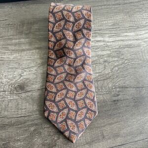 Vintage Liberty Mens Silk Necktie Blue Medallion Paisley Classic Designer Tie